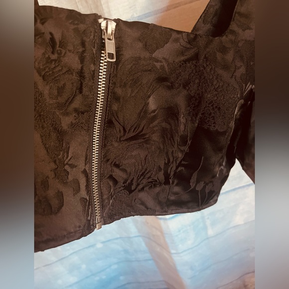 🖤Puff Short Sleeve Organza Cropped Blouse - Future Collective™ Womens Size 14🖤 - Picture 12 of 15